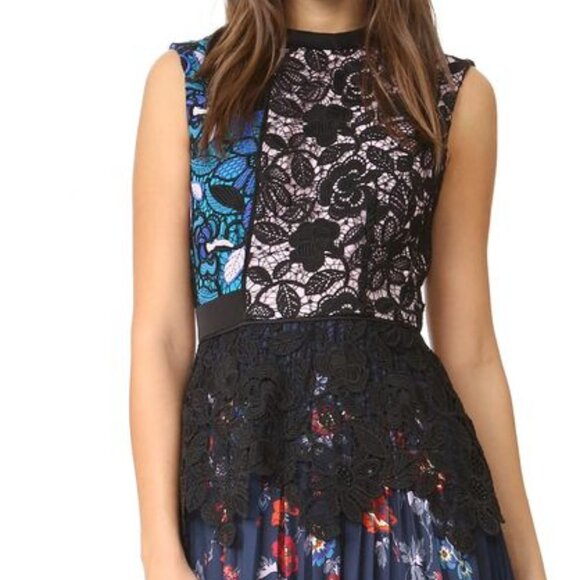 Self-Portrait Nina Pleated Dress in multi color Size 8 - Picture 2 of 15